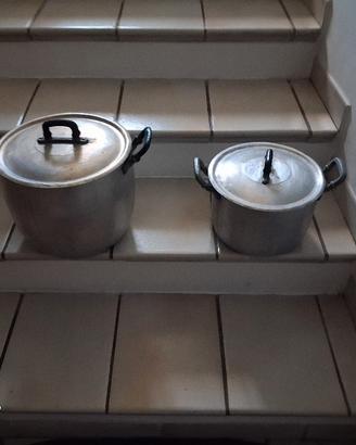 Set di 2 pentole alte alluminio anni 50