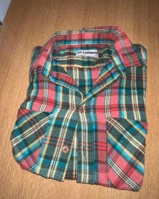 camicia a quadri in pile uomo