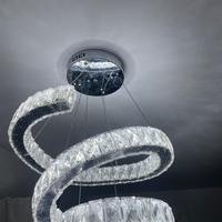 Lampadario LED moderno a spirale con cristalli - N