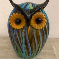 Scultura Gufo in vetro di Murano