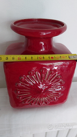 Vaso rosso ceramica thun vintage