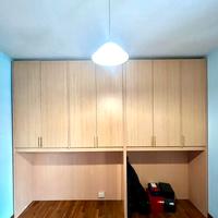 Armadio rialzato e struttura letto in legno