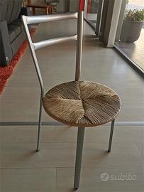 Sedia paglia/acciaio Eurosedia