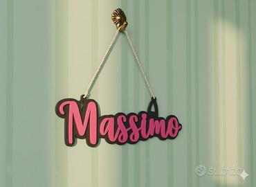 Nome stampa 3D PERSONALIZZATO decoro casa eventi