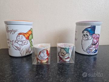 ceramiche Disney 7 nani zuccheriere e tazzine