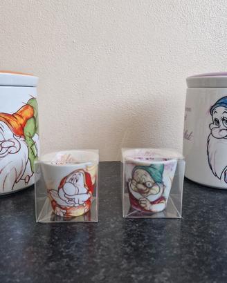 ceramiche Disney 7 nani zuccheriere e tazzine