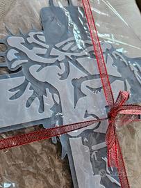 Crocifisso bianco e argento stampa 3D 