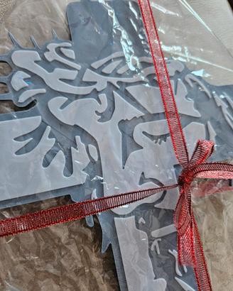 Crocifisso bianco e argento stampa 3D 