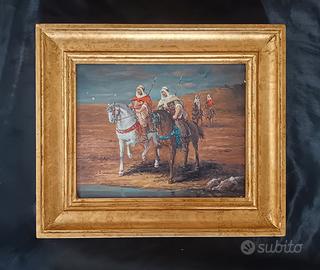 Quadro dipinto orientalista olio su legno 