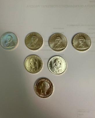 500 lire argento Virgilio,Garibaldi,Manzoni
