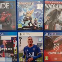 Lotto 5 giochi ps4 più uno ps5