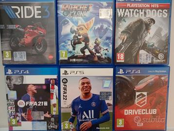 Lotto 5 giochi ps4 più uno ps5