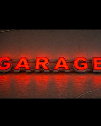 insegna luminosa GARAGE anni 70 neon Vetro rarità 