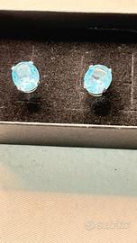Orecchini argento 925 con pietre azzurre sfaccetta