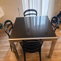 TAVOLO SALONE 90 X 90 ALLUNGABILE 180 IN CRISTALLO