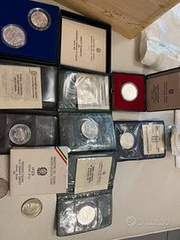 Lotto 14 monete 500 lire + 200 lire + olimpiadi