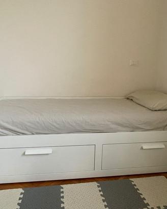Struttura letto divano/2 cassetti, bianco, 80x200