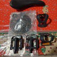 sella velo,  pedali e puntali per bici