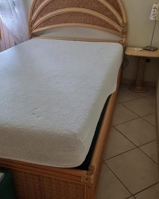 Letto bamboo 1 piazza e 1/2 con cassetto+ comodino