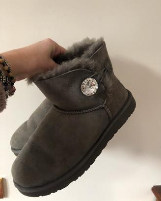 Mini Ugg grigi con dettagli Swarovski