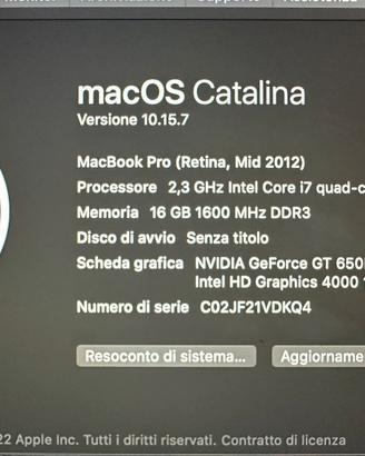 Macbook pro i7 quad core 15”