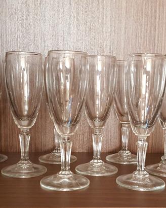 servizio di bicchieri/calici a flute vintage