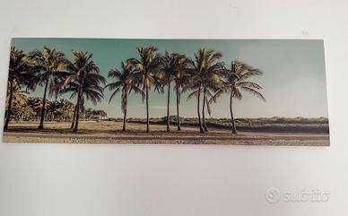 Quadro tela 120x40 mare spiaggia palme