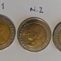 3 monete da collezione thailandesi da 10 Baht