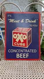 Insegna Targa Tabella Stile Vintage Oxo Cubes