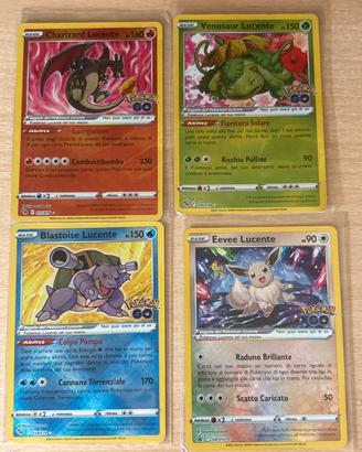 Lotto 4 Carte Lucenti Pokemon GO