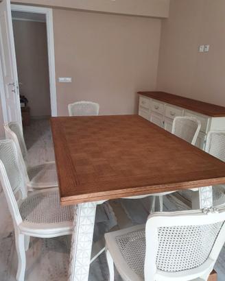 Tavolo e 6 sedie shabby