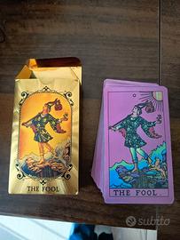 Pink holographic tarot deck