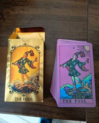 Pink holographic tarot deck