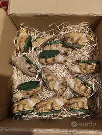 vecchie statuine presepe buoi in bachelite