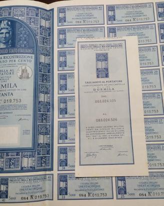Titolo di Stato Prestito della Ricostruzione 1947