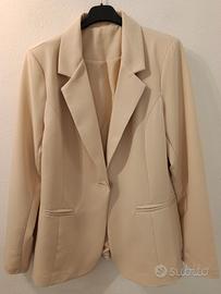 Giacca blazer color crema elegante monopetto