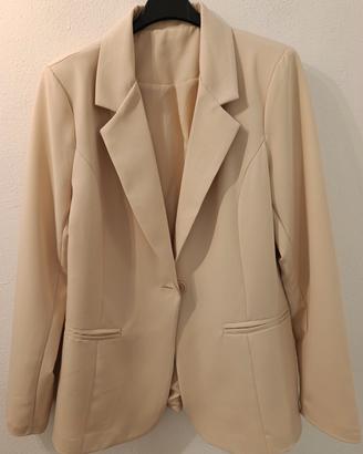 Giacca blazer color crema elegante monopetto