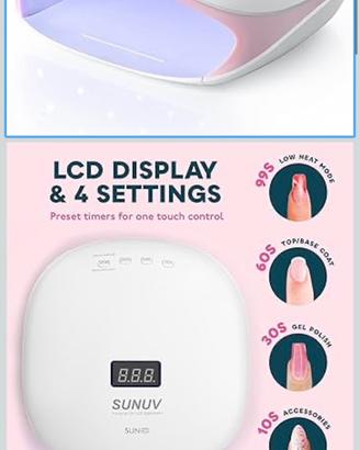 Lampada unghie UV LED gel manicure sensore Lcd