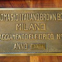 Targa  ottone Locomotiva Elettrica fs anni 20