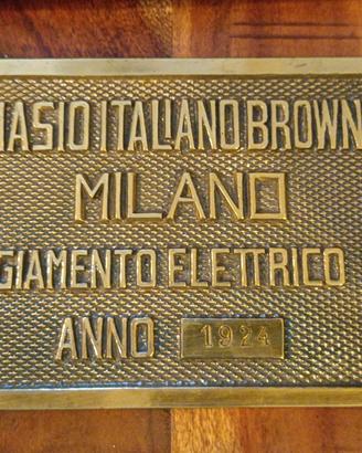 Targa  ottone Locomotiva Elettrica fs anni 20