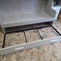 2 strutture letto singolo - Colore grigio e bianco