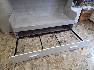 2 strutture letto singolo - Colore grigio e bianco