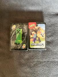 Lotto 4 giochi di carte stile UNO tema Minecraft