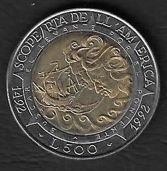 San Marino - moneta circolata da 500 Lire km286 - 
