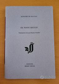 H. De Balzac - "Se fossi ricco" - Ed. Henry Beyle.