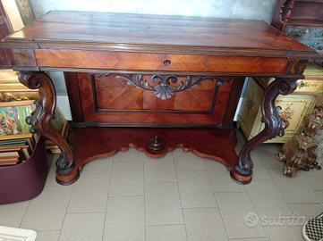 Consolle in cartella di noce epoca metà 800