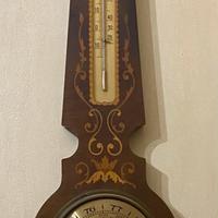 Barometro a colonna Vintage in legno intarsiato
