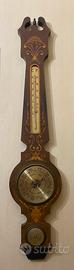 Barometro a colonna Vintage in legno intarsiato