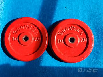 due dischi da 10 kg, foro 25 mm