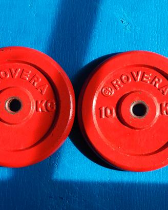 due dischi da 10 kg, foro 25 mm